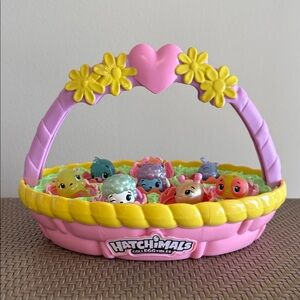 Hatchimals CollEGGtibles Basket #2- Pink and Yellow- with 8 Figurines